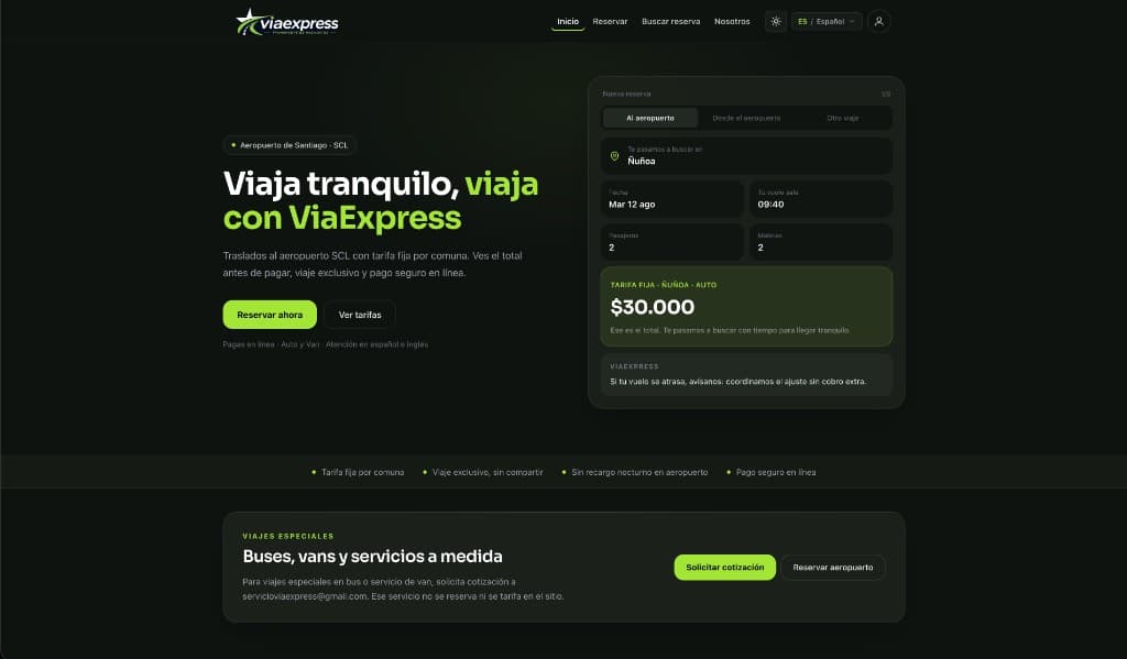 Sitio web de ViaExpress